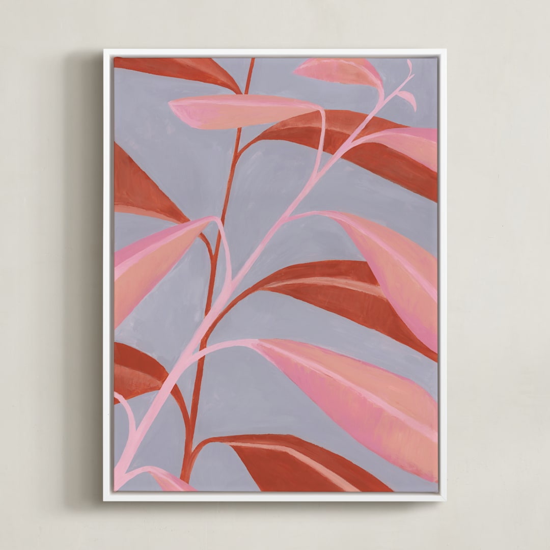 "Hova" - Art Print in Terracotta Pink by Rosana Laiz Blursbyai - Framed Canvas