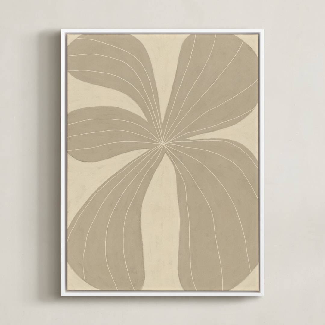 "Beige Flower" - Art Print in Sand Beige by Alisa Galitsyna - Framed Canvas
