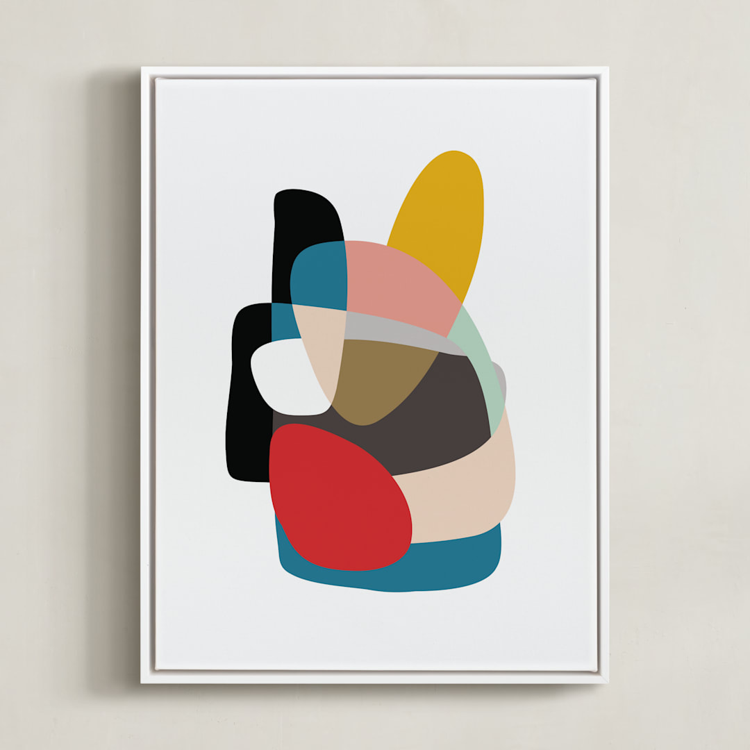 "Up Down and Back Around" - Art Print in Cerulean by Christina Flowers - Framed Canvas