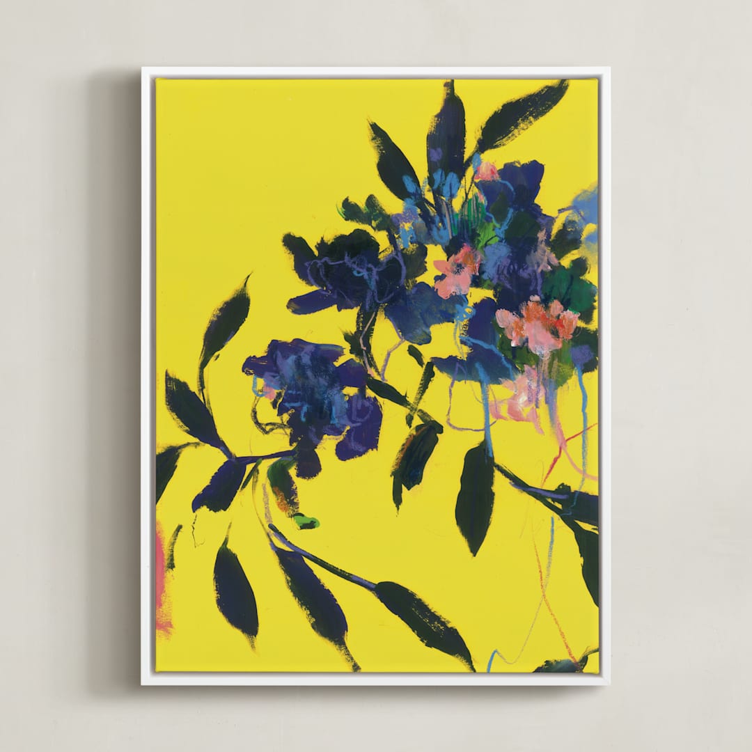 "Sunwards" - Art Print in Marigold by Sonal Nathwani - Framed Canvas