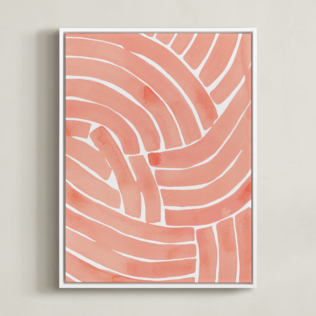 "Curvy lines" - Art Print in Ginger by Kristine Sarley - Framed Canvas