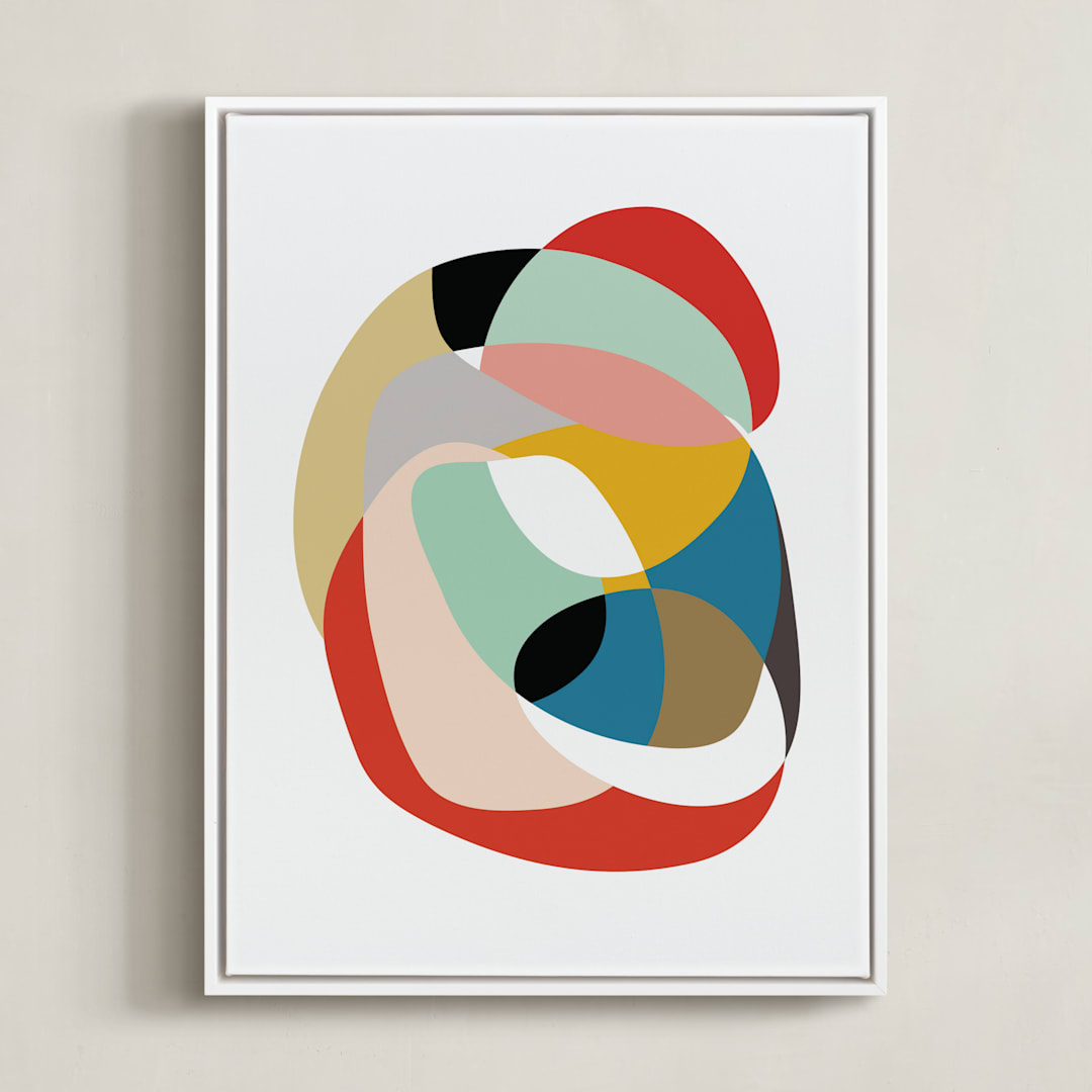 "Home" - Art Print in Cerulean by Christina Flowers - Framed Canvas