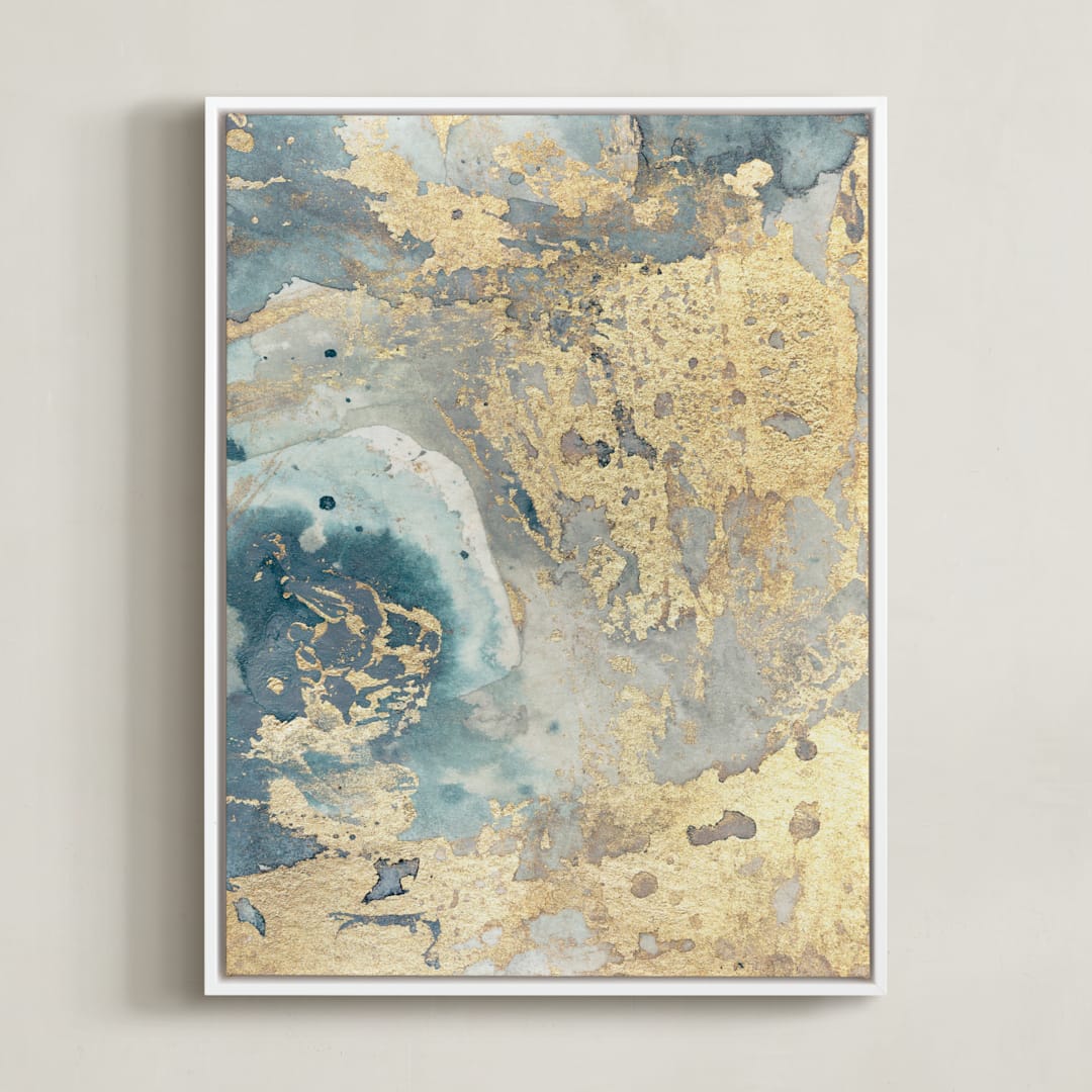 "Gem No. 2" - Art Print in Emerald by Julia Contacessi - Framed Canvas