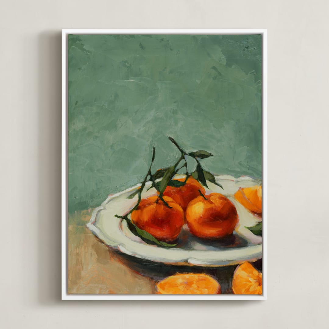 "Clementine" - Art Print in Sage by Wendy Keller - Framed Canvas