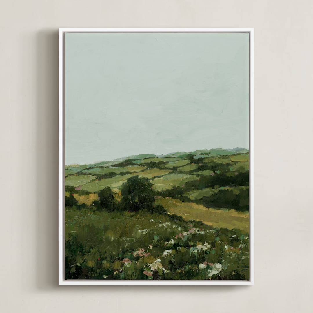 "Meadows" - Art Print in Fields by Wendy Keller - Framed Canvas