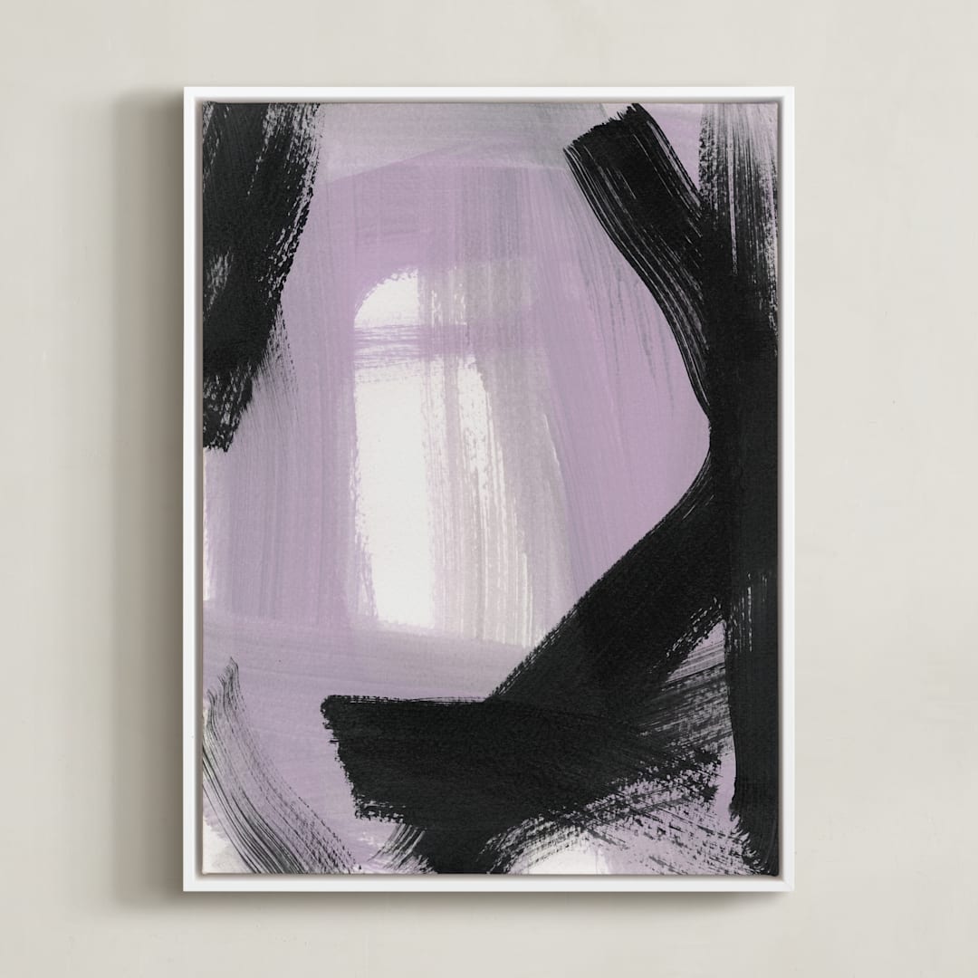 "Hidden and Revealed II" - Art Print in Lilac by Angela Simeone - Framed Canvas