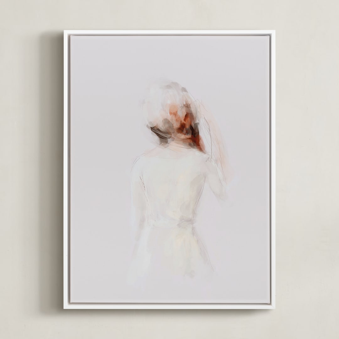 "The Figure" - Art Print in Neutral by Lori Wemple - Framed Canvas