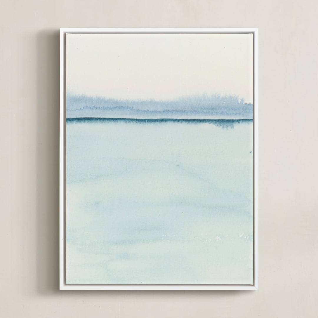 "Playa Two" - Art Print in Powder Blue by Emily Magone - Framed Canvas
