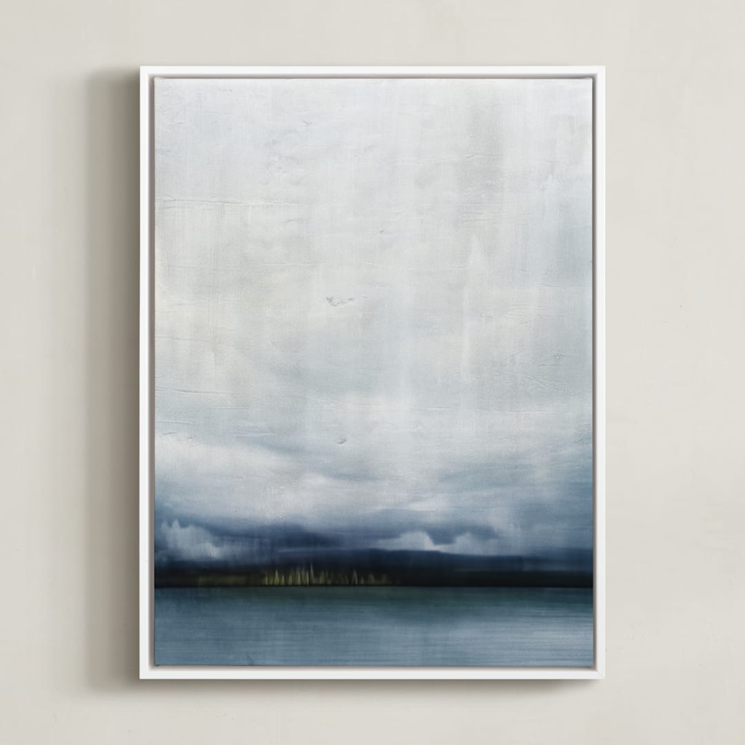 "Distant Light" - Art Print in misty morn by Brian Sostrom - Framed Canvas