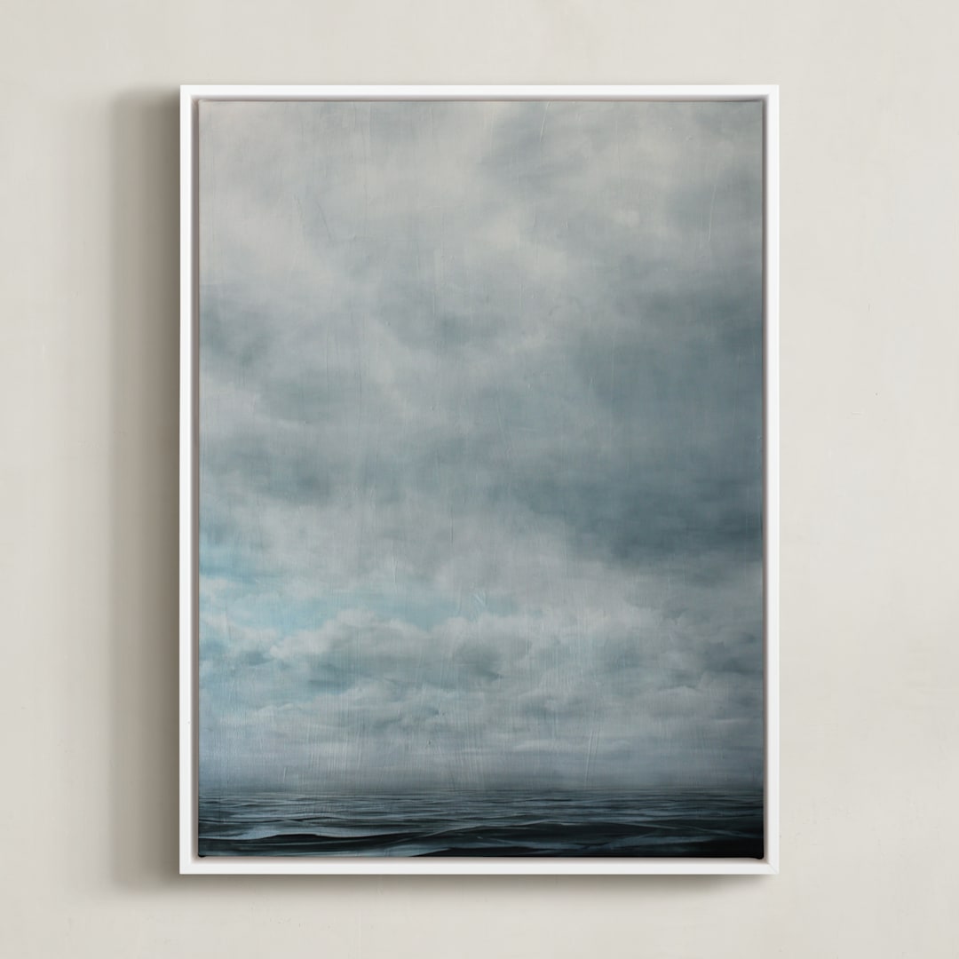 "A Meditation" - Art Print in Meditative Blue by Brian Sostrom - Framed Canvas