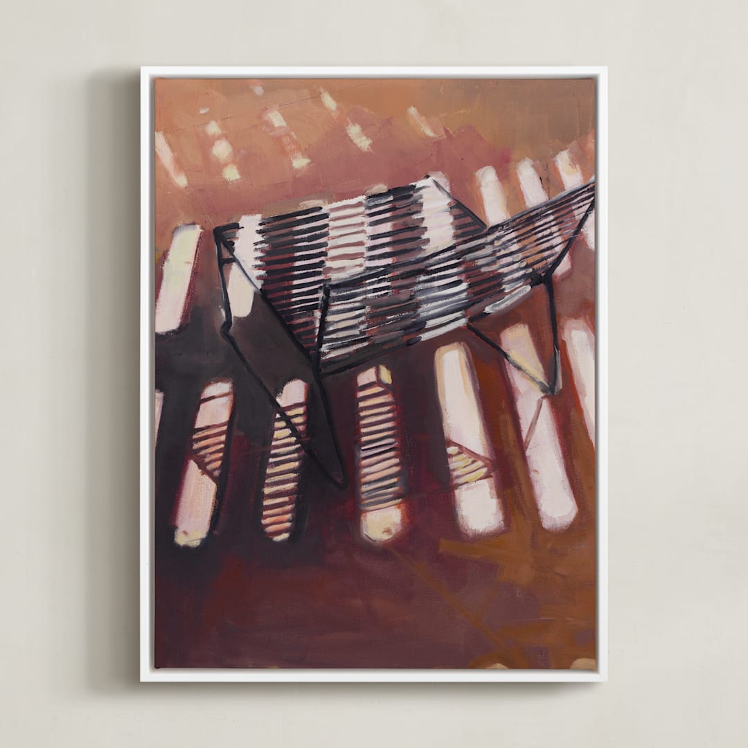"Chair from my Childhood II" - Art Print in Pink Light by Caitlin Winner - Framed Canvas