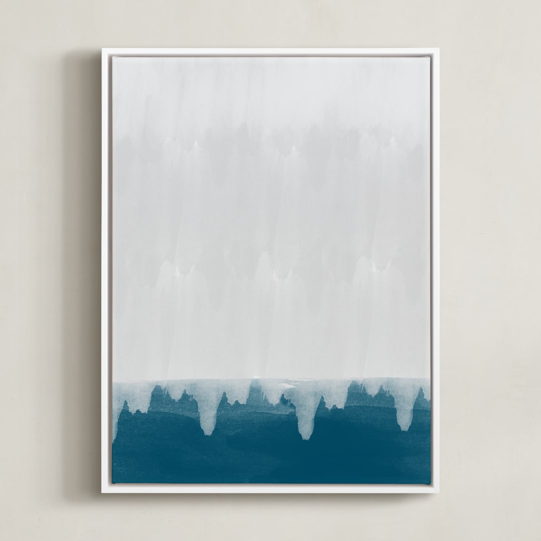 "Rain Storm I" - Art Print in Emerald Green by Deb Presutto - Framed Canvas