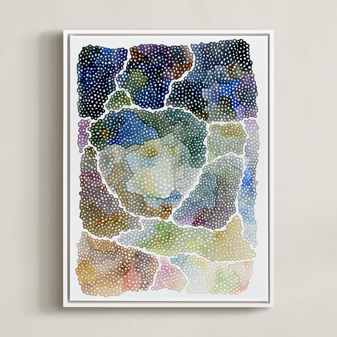 "freckle topography" - Art Print in Steel Blue by Kelly Place - Framed Canvas