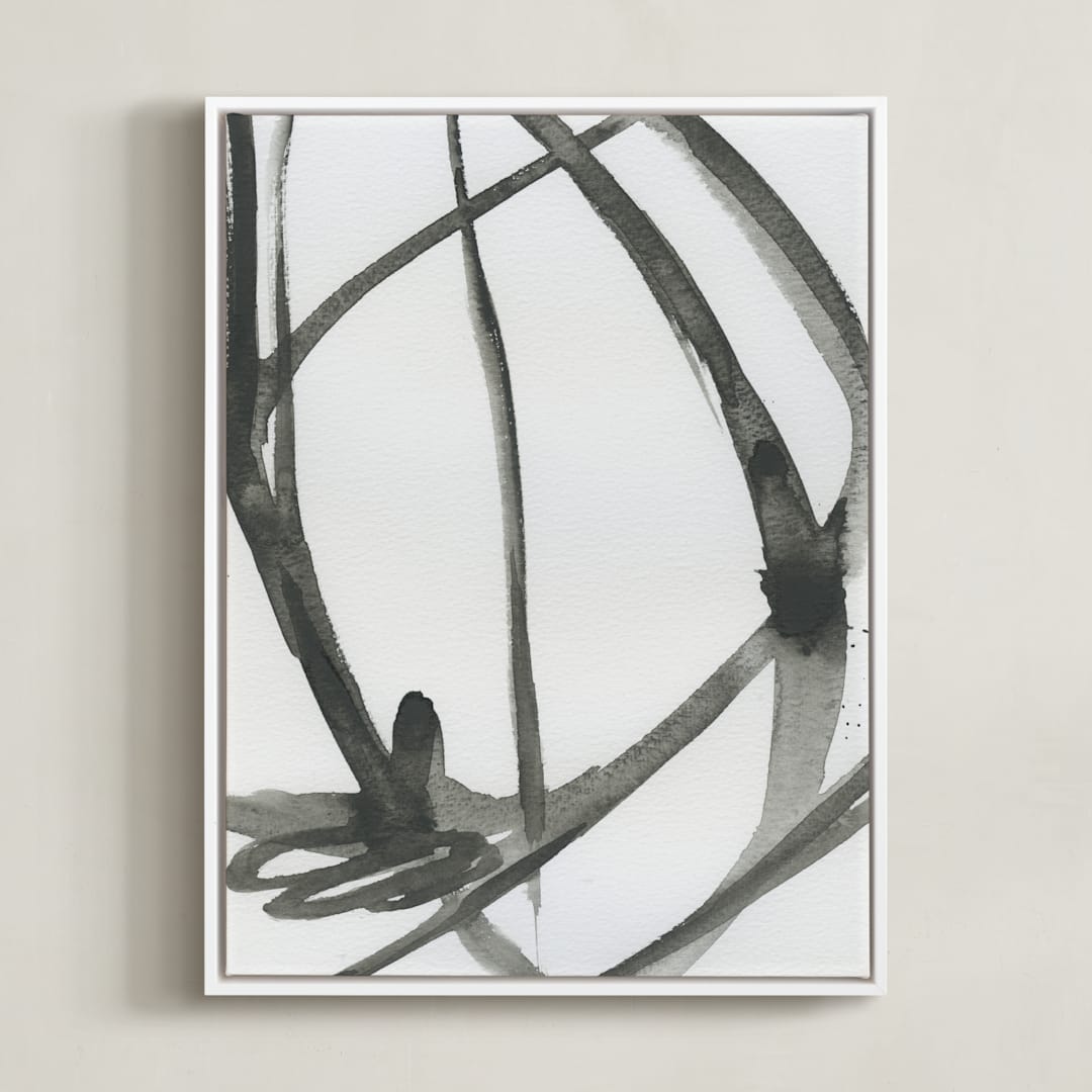 "Plant Cell 4" - Art Print in Black and White by Mary Gaspar - Framed Canvas