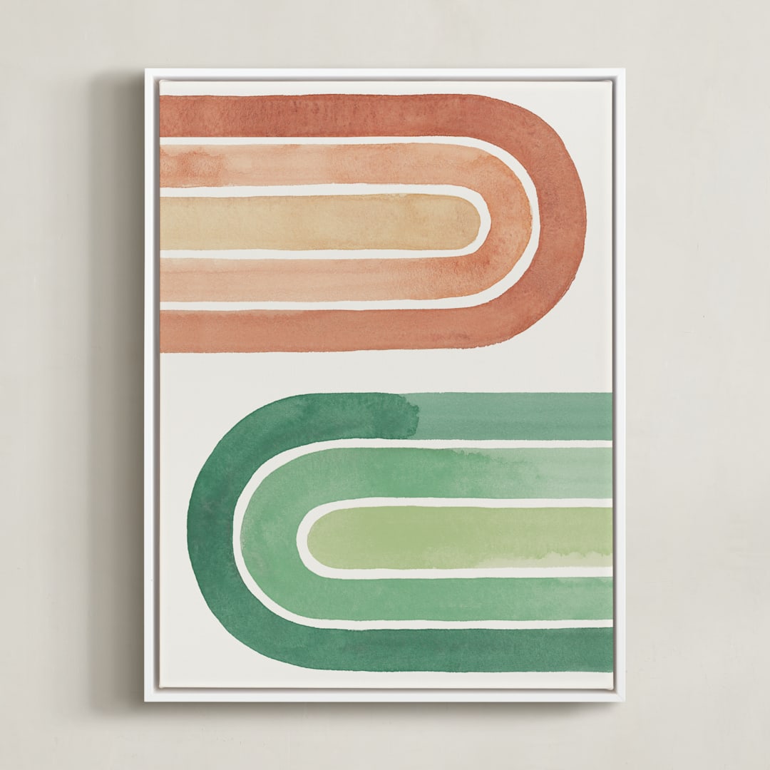 "Double Rainbow" - Art Print in Desert by Pink House Press - Framed Canvas