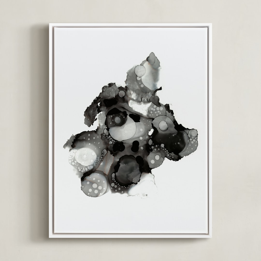 "Single Plasma" - Art Print in Monochrome by AT ORIGINALS - Framed Canvas