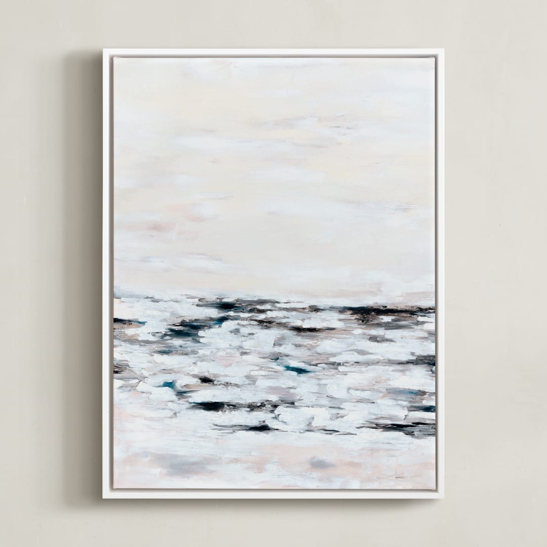 "Faded Fury Diptych II" - Art Print in Blush by Nicoletta Savod - Framed Canvas