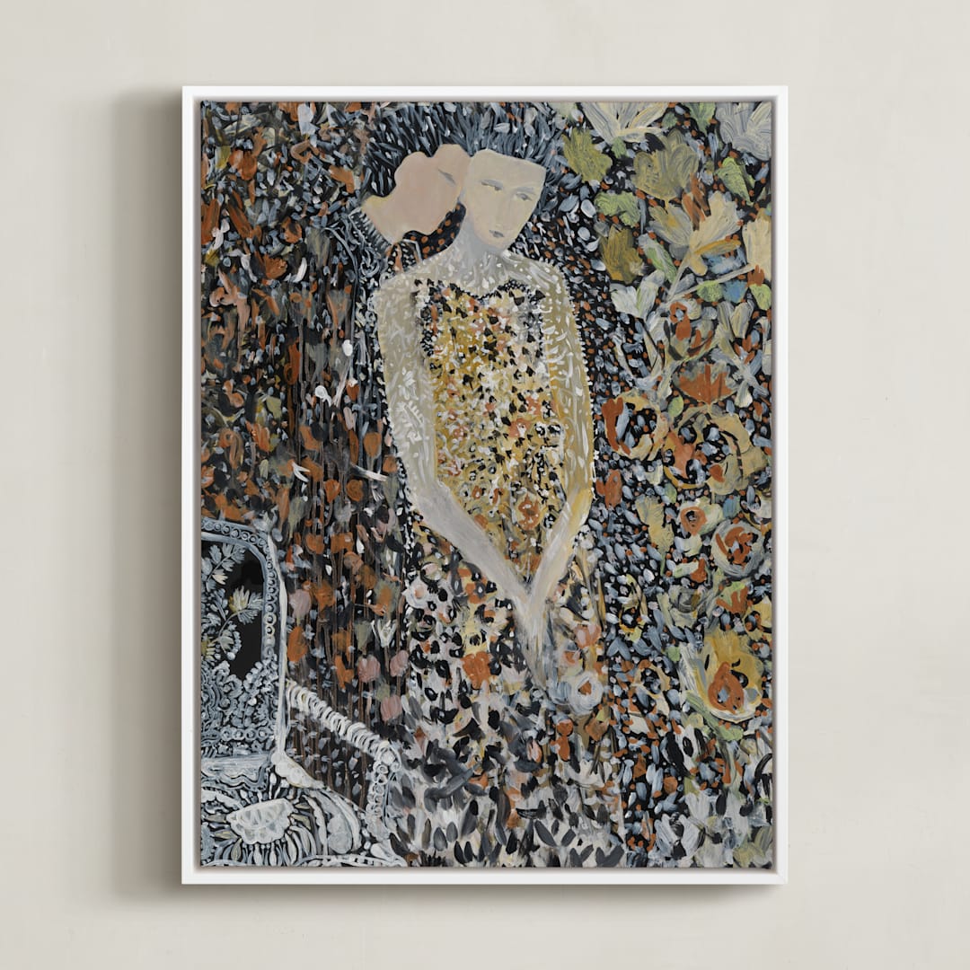 "Enmeshed" - Art Print in Copper by marcia biasiello - Framed Canvas