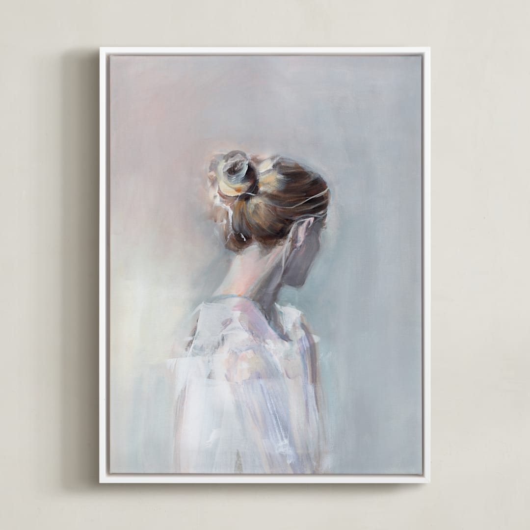 "Linger" - Art Print in soft pastel by Sarah McInroe - Framed Canvas