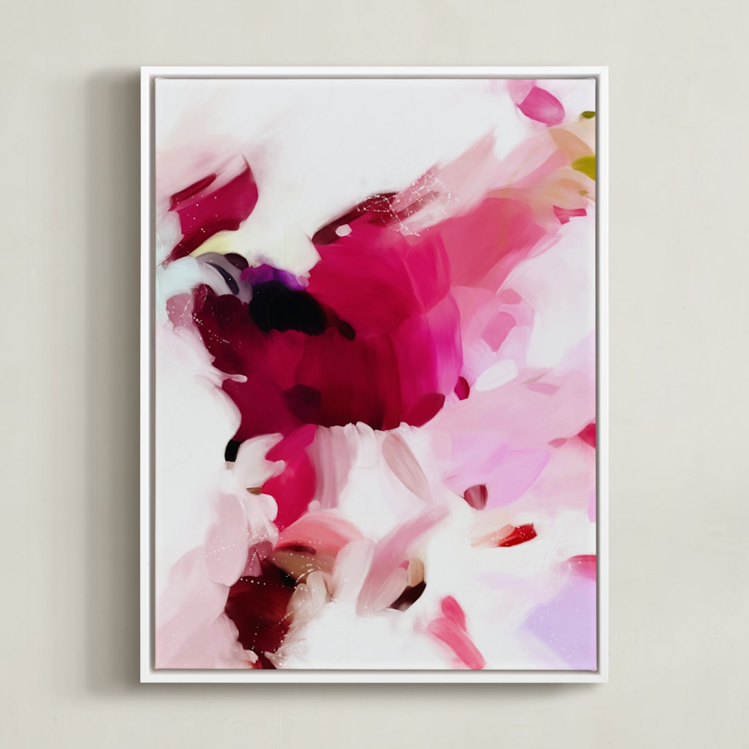 "By the window I" - Art Print in Shades of Pink by Parima Studio - Framed Canvas