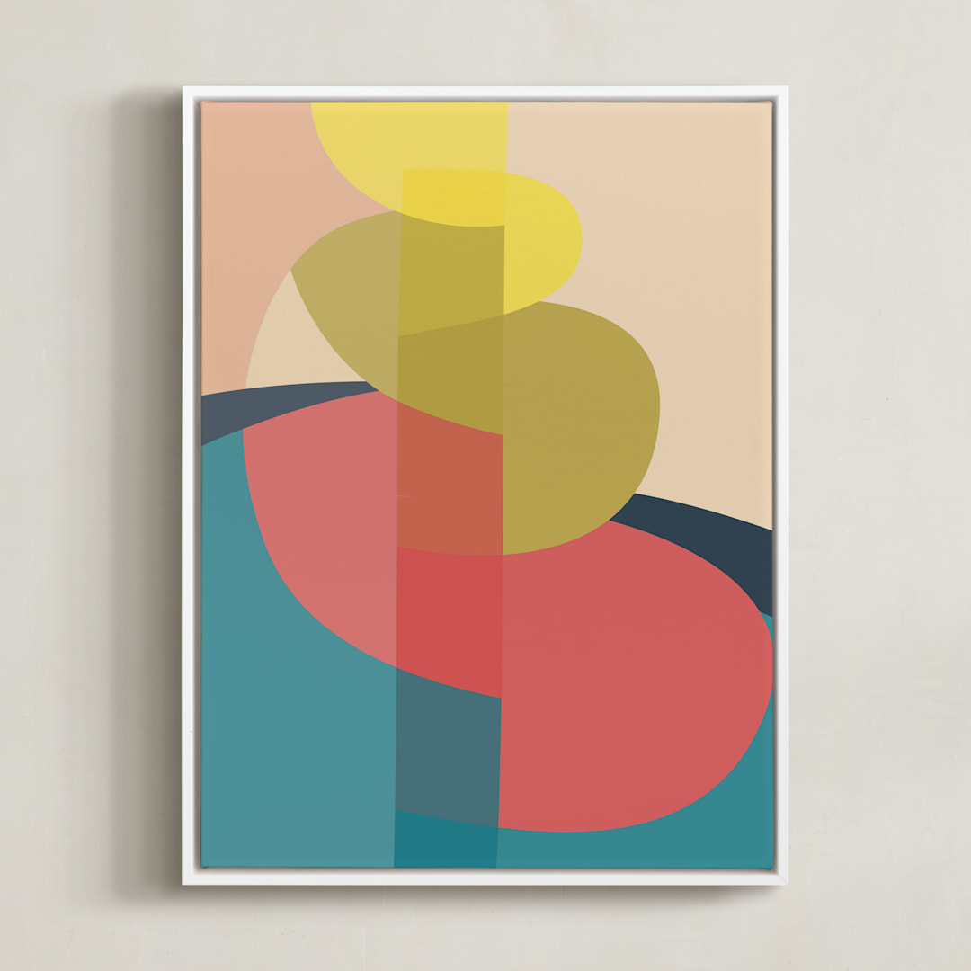 "The Climb" - Art Print in Coral by Christina Flowers - Framed Canvas
