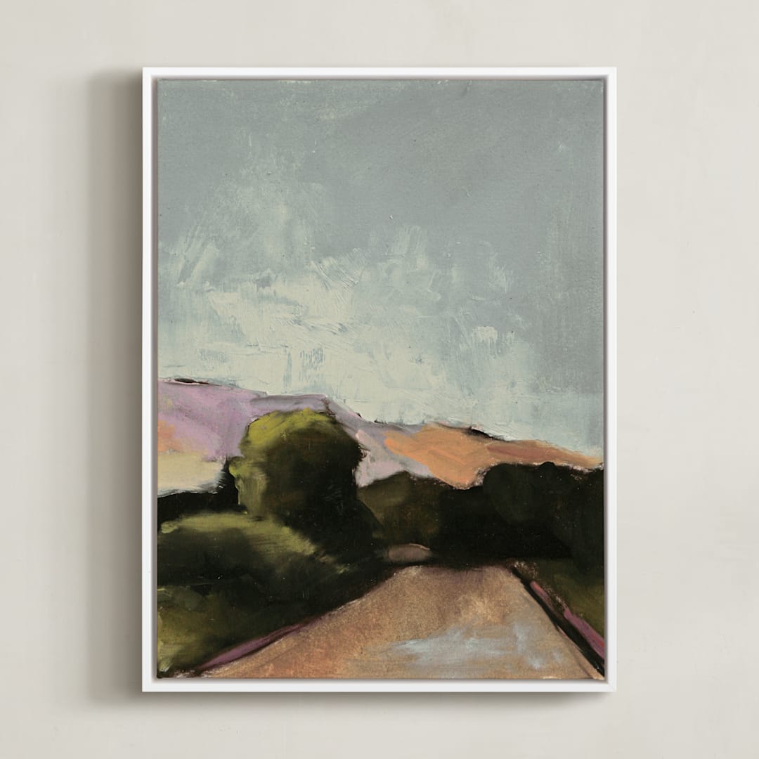"Road Trip 2" - Art Print in Mint Green by Lynne Millar - Framed Canvas