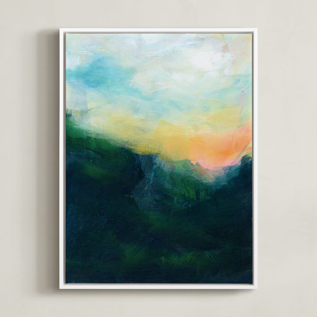 "Yonder" - Art Print in Grass Green by Lindsay Megahed - Framed Canvas