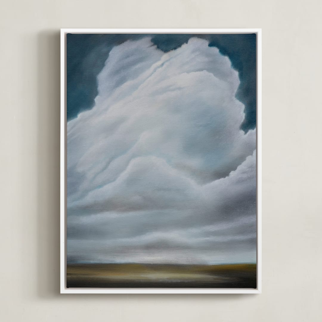 "I still see giants" - Art Print in cloud white by Kelly Money - Framed Canvas