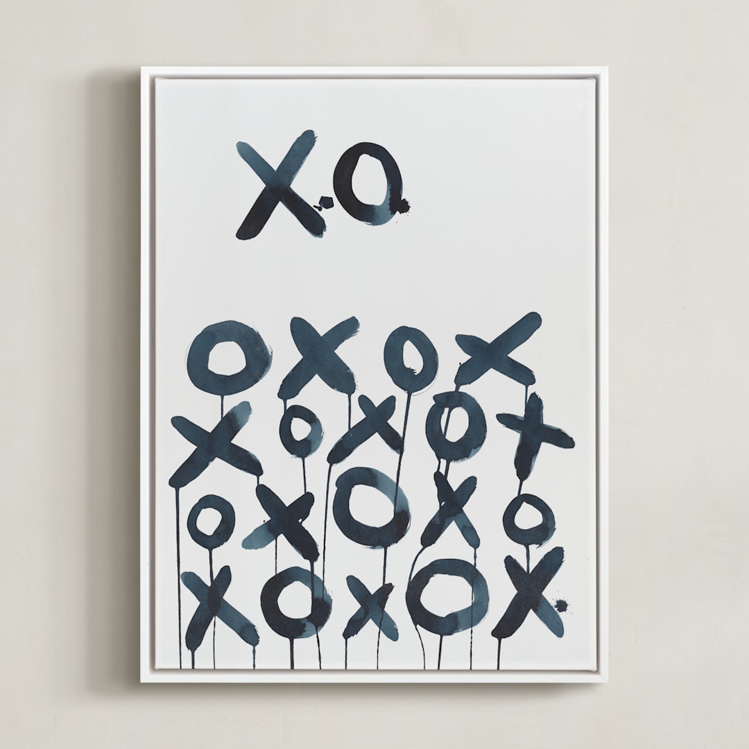 "XO Sol" - Art Print in Smoky Black by Michelle Owenby Design - Framed Canvas