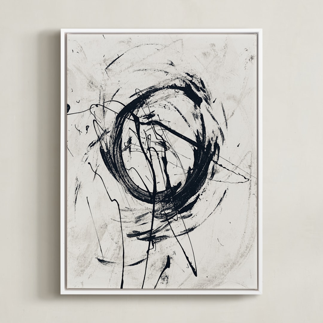 "Tour de Force I" - Art Print in Shades of Gray by Carmen Guedez - Framed Canvas