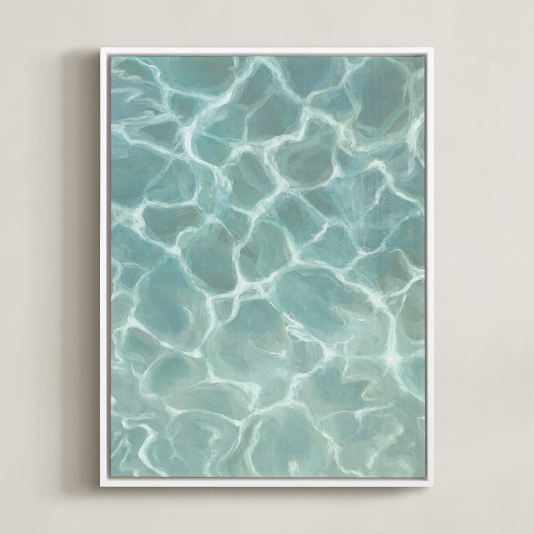 "Poolside" - Art Print in Poolside by Laura Browning - Framed Canvas
