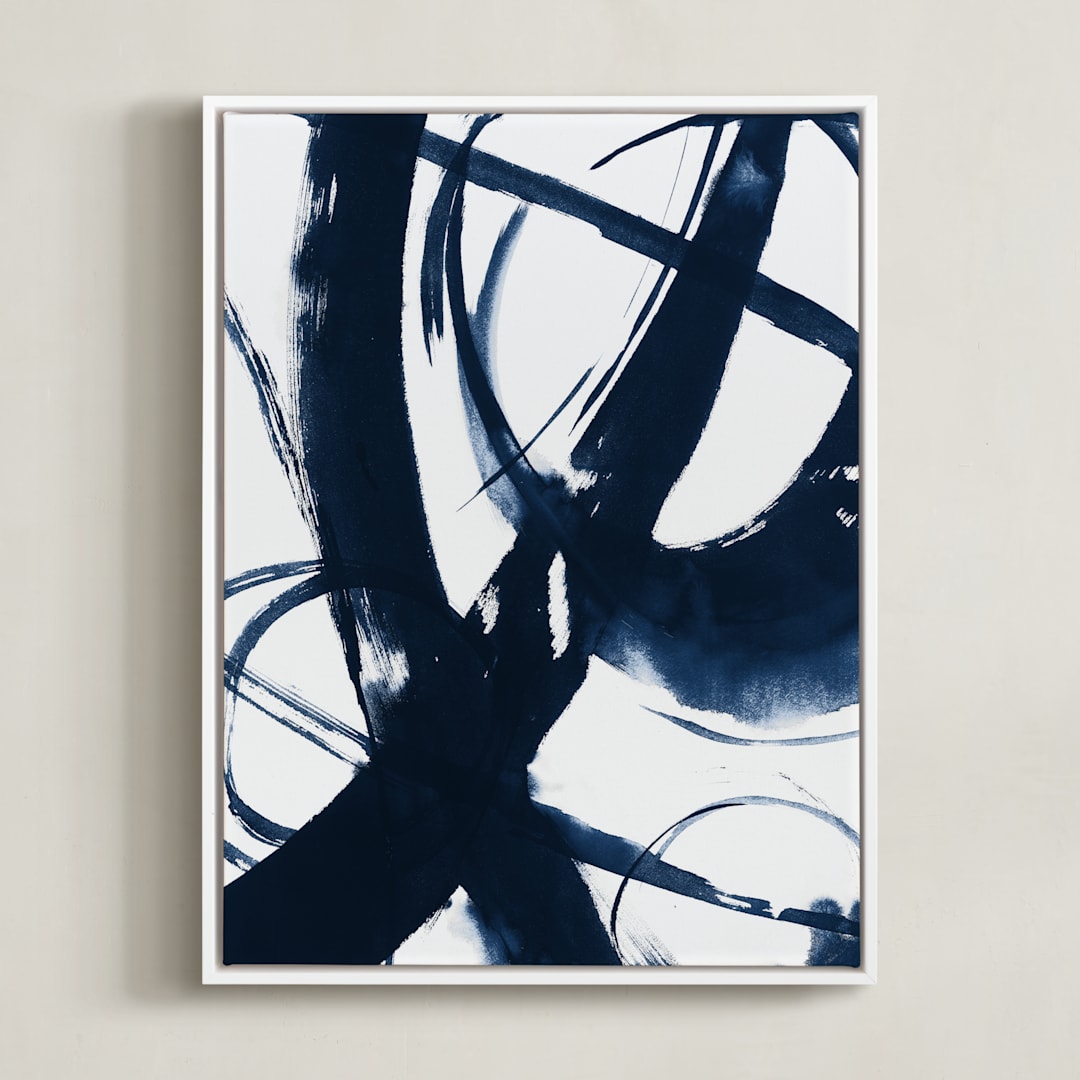 "Quietly Alive" - Art Print in Night by Roann Mathias - Framed Canvas