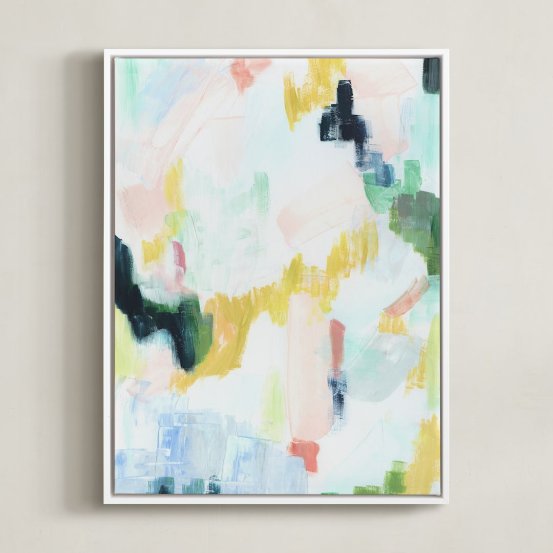 "The Meadow" - Art Print in Pear by Melanie Severin - Framed Canvas