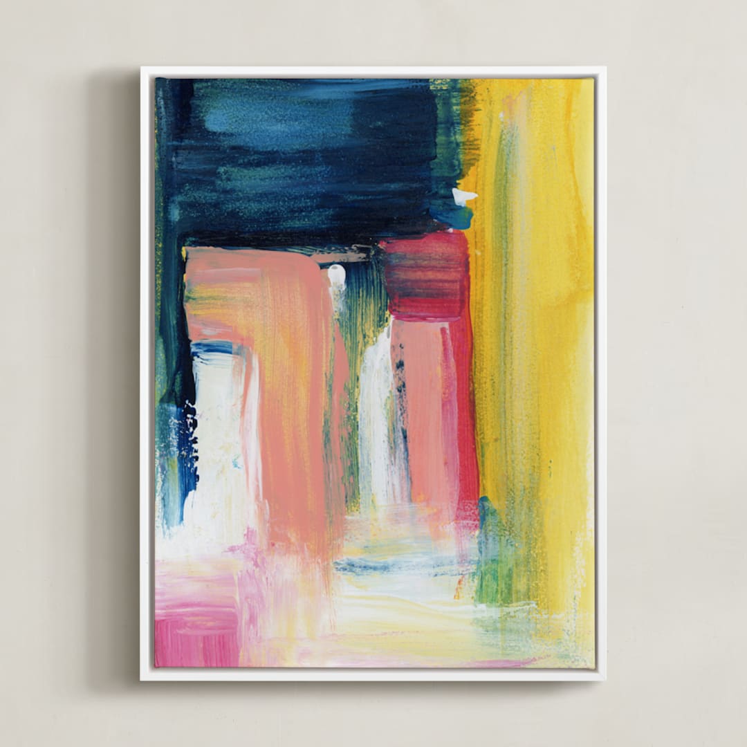 "Flags" - Art Print in midnight by Lindsay Megahed - Framed Canvas