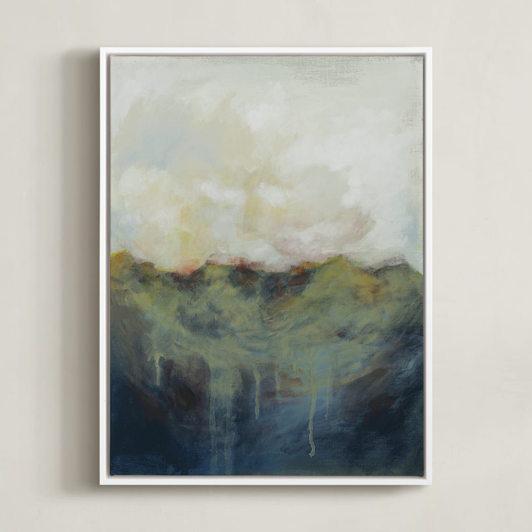 "Neutral Ground" - Art Print in Moss Green by Lorent and Leif - Framed Canvas