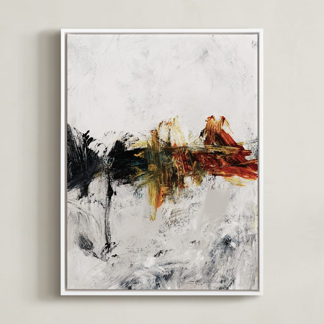 "Le Mirage" - Art Print in Black Grey by Carmen Guedez - Framed Canvas