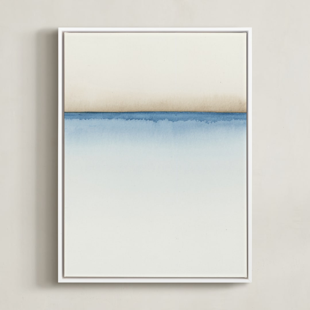 "Playa One" - Art Print in Nautical Blue by Emily Magone - Framed Canvas