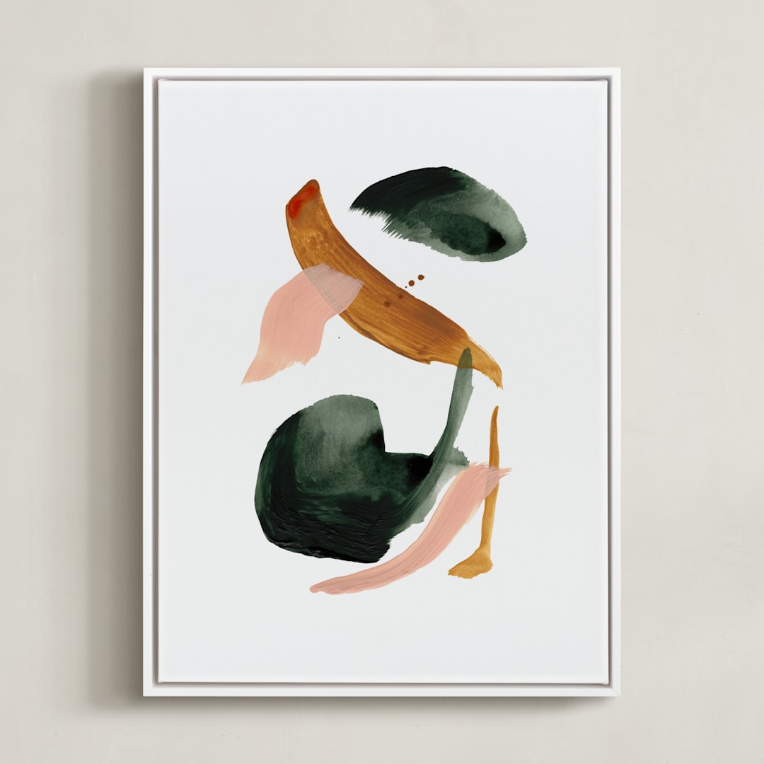 "Calm Forest No.18" - Art Print in Forest Green by Cait Courneya - Framed Canvas