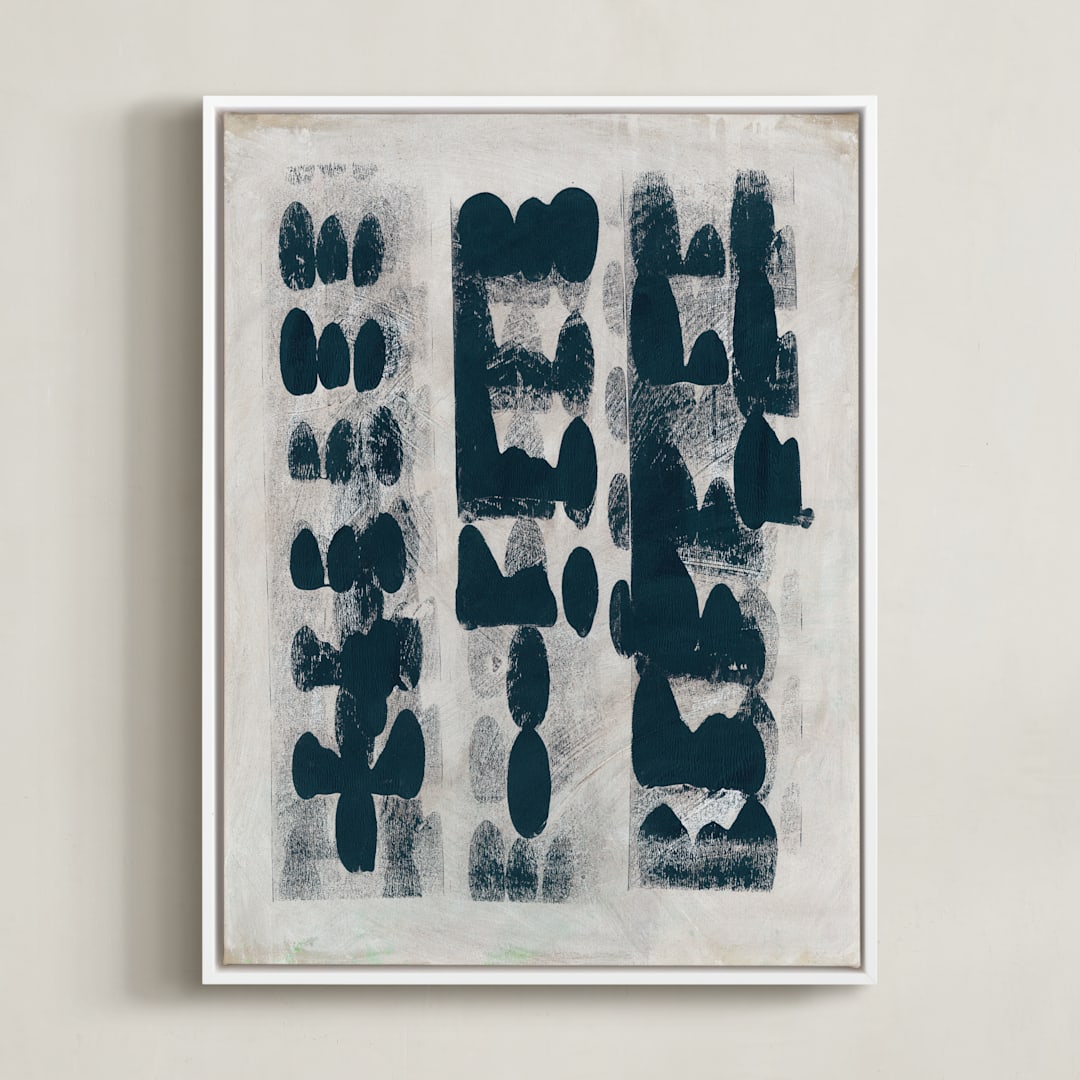 "Domino Effect" - Art Print in Deep Sea by Lorent and Leif - Framed Canvas