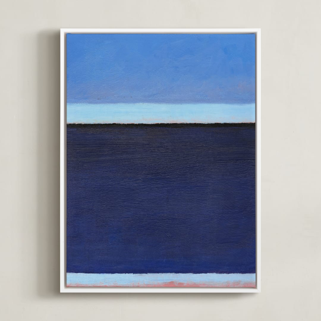 "Deep Blue Bay" - Art Print in Deep Blue Sea by Carol C. Young - Framed Canvas