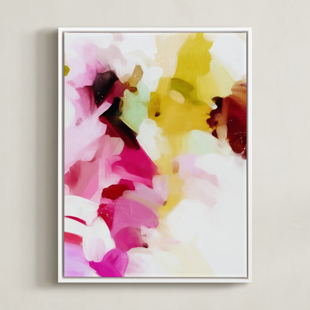 "By the window II" - Art Print in Mustard by Parima Studio - Framed Canvas