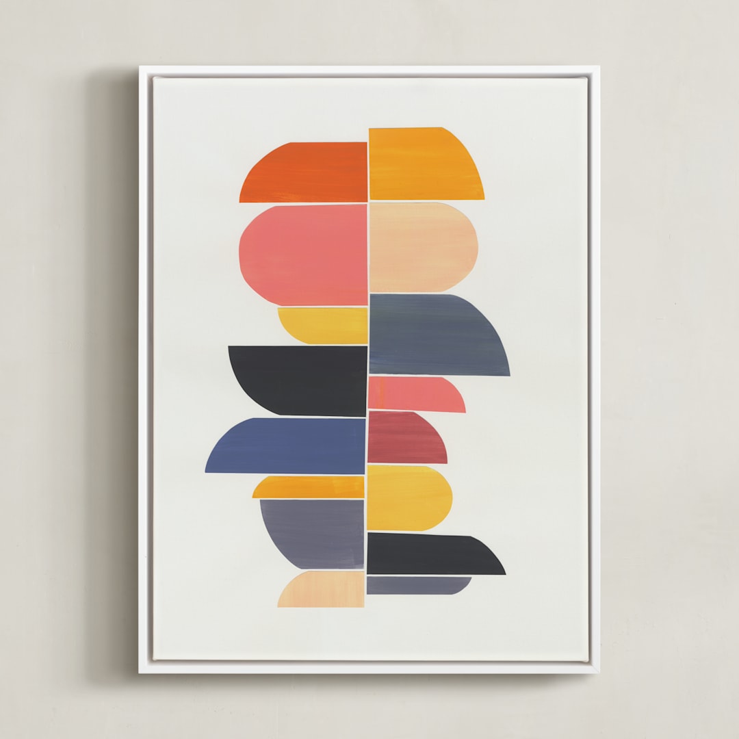 "summer totem" - Art Print in retro summer by Chris Rossi - Framed Canvas