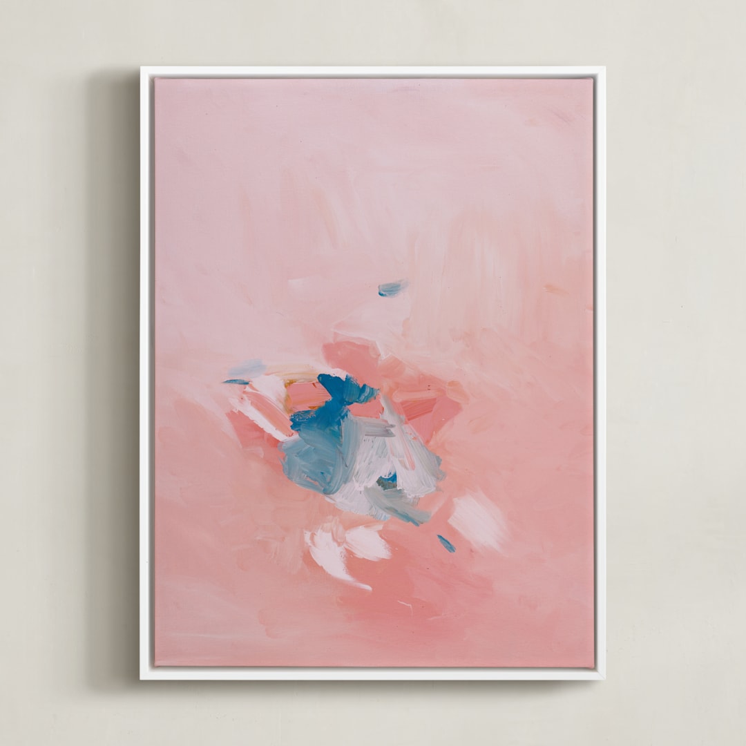 "Soft Coral" - Art Print in Soft Coral by Caryn Owen - Framed Canvas