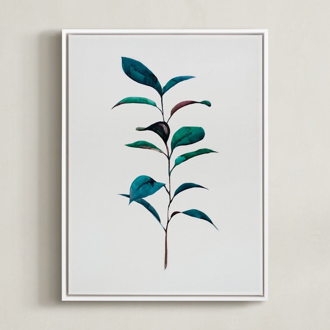 "Ruscus" - Art Print in Ivory by jinseikou - Framed Canvas