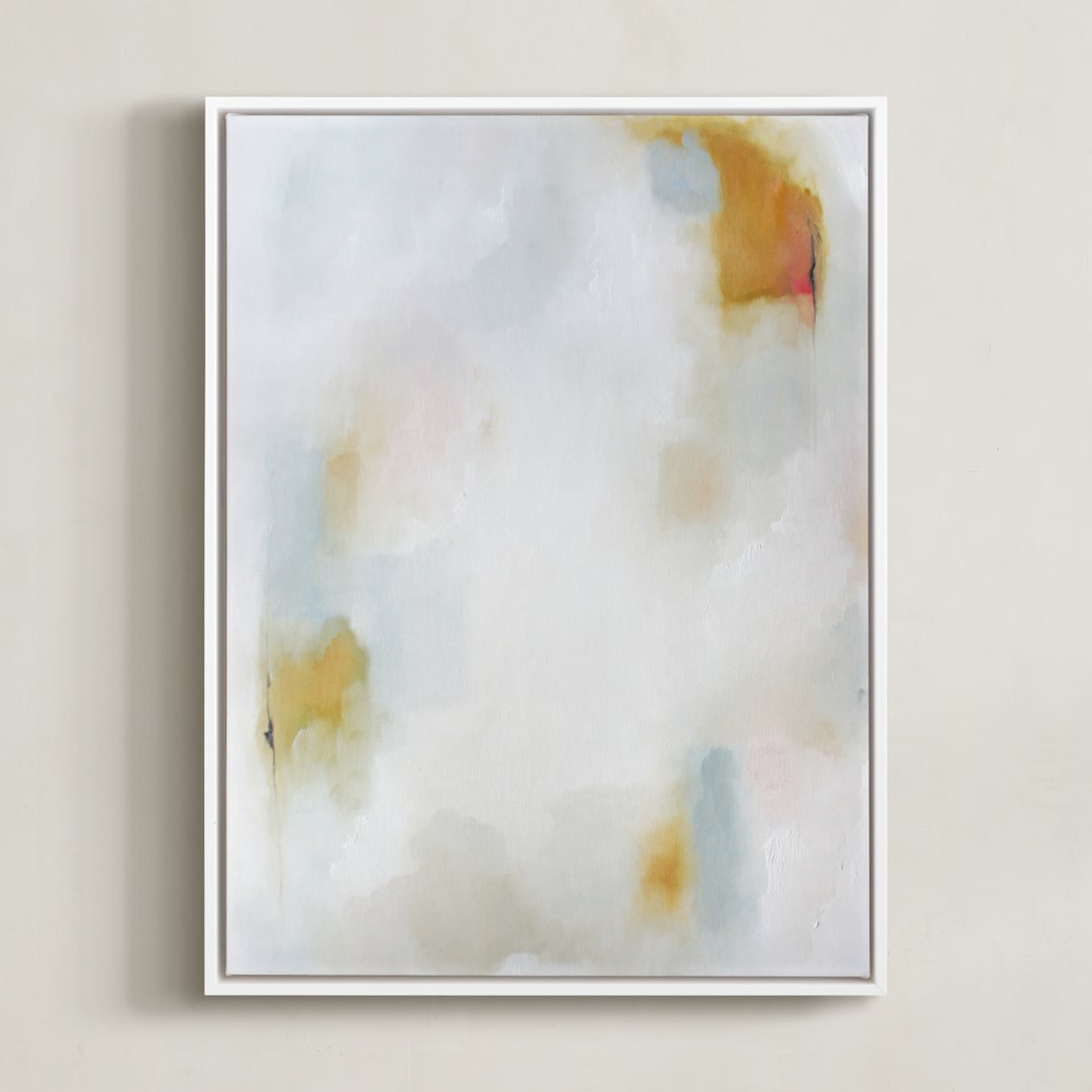 "Breathe" - Art Print in White by Nicoletta Savod - Framed Canvas