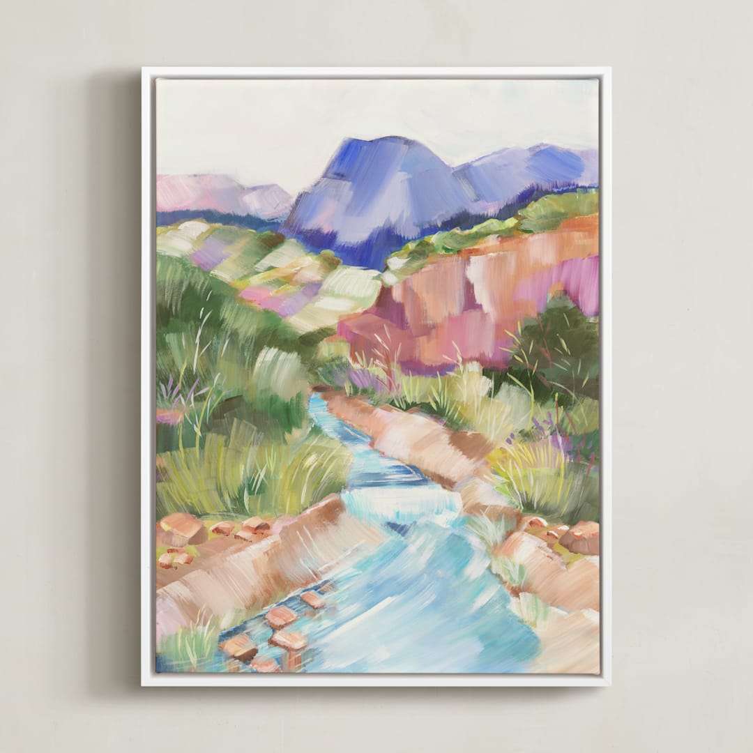 "Desert In Bloom" - Art Print in Desert Bloom by AlisonJerry - Framed Canvas