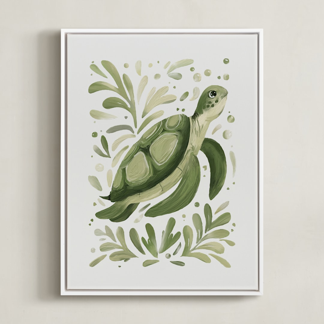 "Sea Spirits 2" - Art Print in Sea Glass by Corrina Reid - Framed Canvas