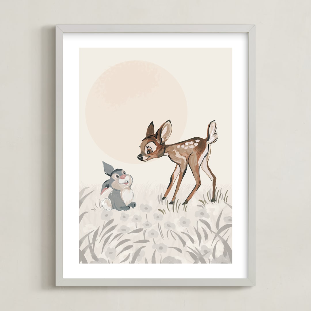 "Bambi" - Art Print in Fawn by Teju Reval - Framed