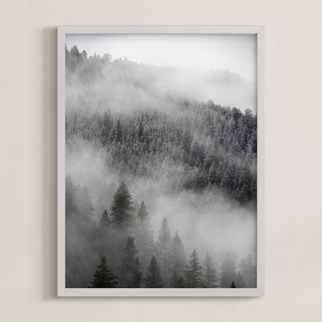 "Into the Fog" - Art Print in Mist by Jenna Holcomb - Framed
