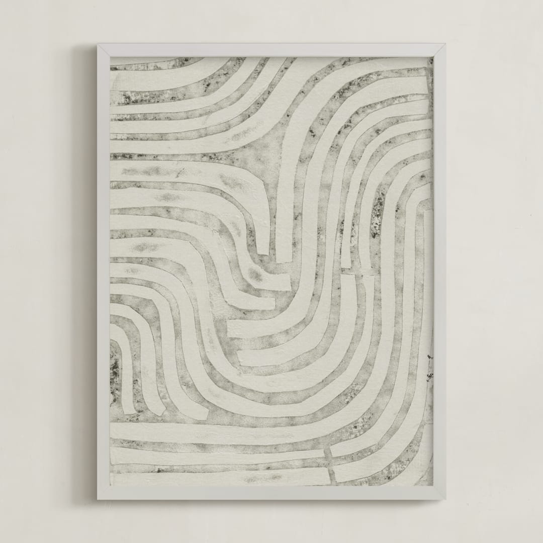 "Maze" - Art Print in Fog Grey by Alisa Galitsyna - Framed